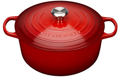 Le Creuset Garnek do duszenia  Signature, okrągły, żeliwo, kolor wiśniowy, czerwony (Kirschrot), 34 cm 21177340602430
