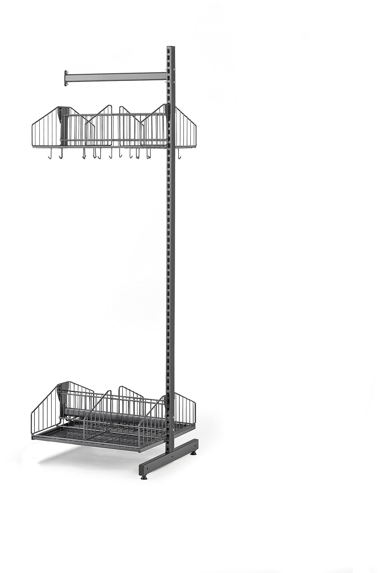 AJ Produkty Podłogowy regał do szatni TRD, moduł dodatkowy, 600x2000 mm, ciemnoszary