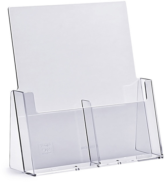 Stojak na ulotki 2 x DL / A6 plexi odlewany 2C112
