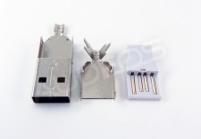 Wtyk USB DIY A, do lutowania, na kabel usb-a