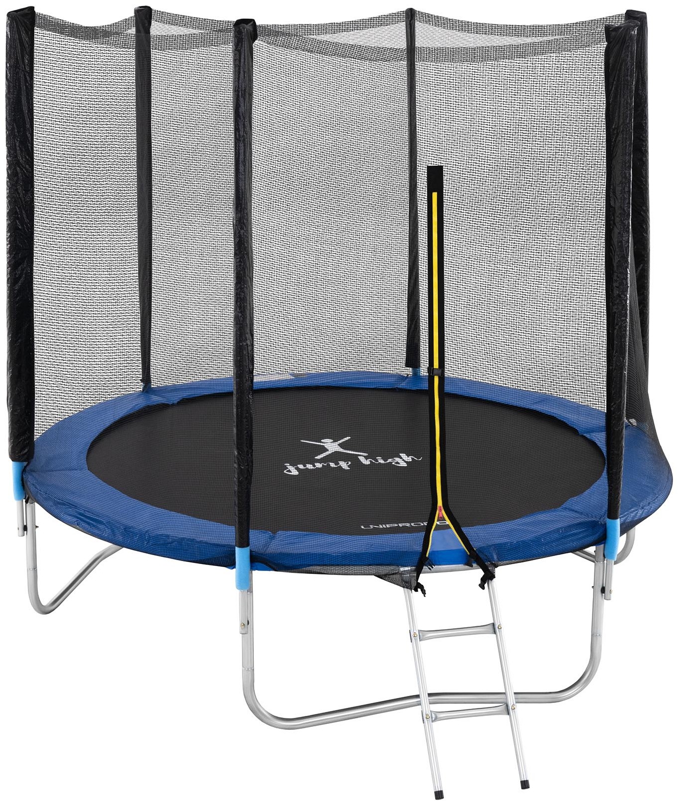 Gymrex Trampolina ogrodowa 244 x 180 cm 80 kg siatka czarno-niebieska GR-TR01