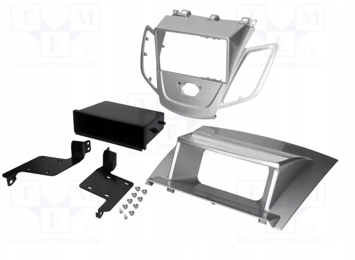 Ramka radia Ford Fiesta od 2009 2DIN z półką srebr