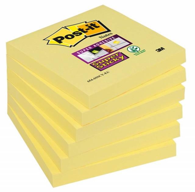 Post-it Bloczek SUPER STICKY żółty 76 X 76 mm 90 kartek X02526 NB-7632