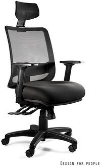 Unique Fotel ergonomiczny SAGA PLUS Czarny bl418 Black Zapytaj o RABAT! [Wysyłka 2020-04-16] 1219-B-BL418