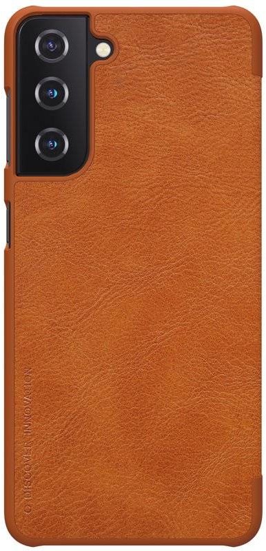 Nillkin Qin skórzana kabura etui Samsung Galaxy S21+ 5G (S21 Plus 5G) brązowy hurtel-67557-0