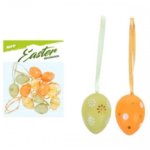 Jajka ozdobne plastikowe z zawieszką 4cm 12szt mix kolorów /2221406/ MFP230-7