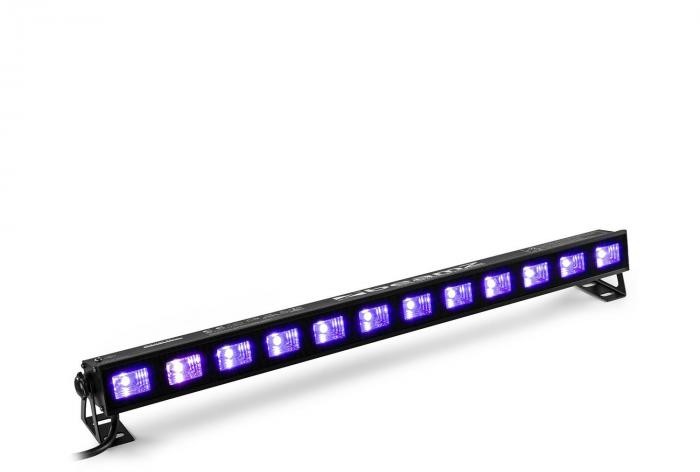 Beamz BUVW123 Listwa LED 30 W 8 diod LED UV/o barwie ciepłej białej 2 w 1 3 W, czarny Sky-153.502