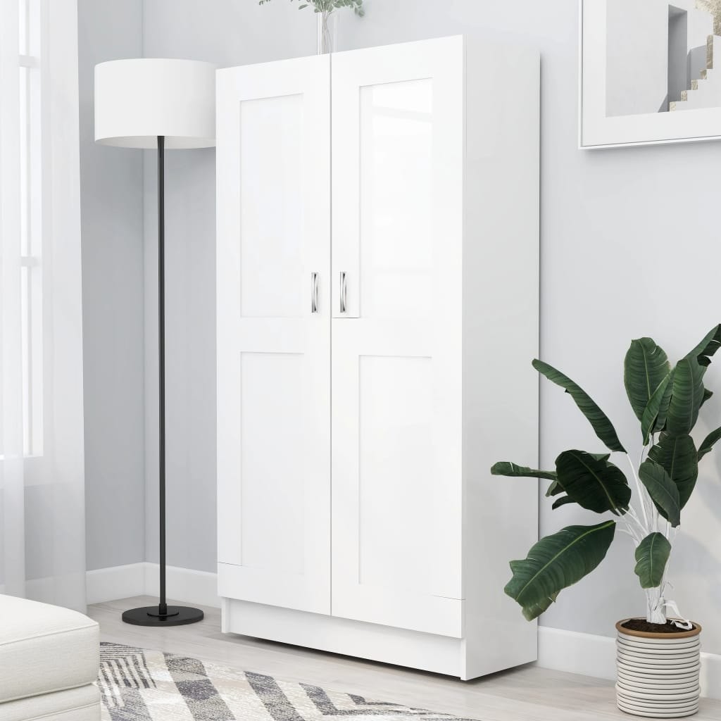 VidaXL Szafka na książki, biała, 82,5 x 30,5 x 150 cm, płyta wiórowa 802723 VidaXL