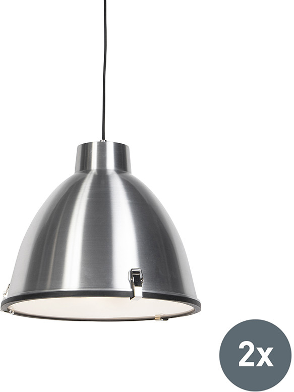 QAZQA Zestaw 2 x industrialna lampa wisząca aluminium 38cm - Anteros