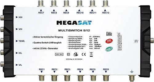 Megasat 0600205 Multischalter 5/12 Profiline Srebrny 0600205