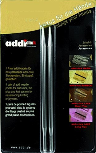 ADDI Addi 766  2 Click końcówki drutów metalowa Lace Lang, 6,5 MM 766-2 6.5