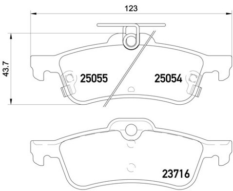 BREMBO Zestaw klocków hamulcowych, hamulce tarczowe P 28 070
