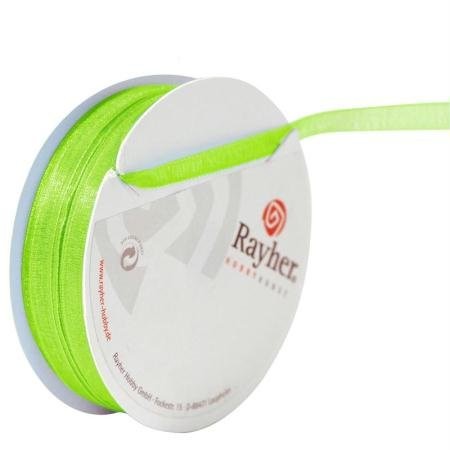 Rayher Hobby Rayher 5521629 taśma organza, 7 MM, rolka SB 10 m, zielony 55-216-29