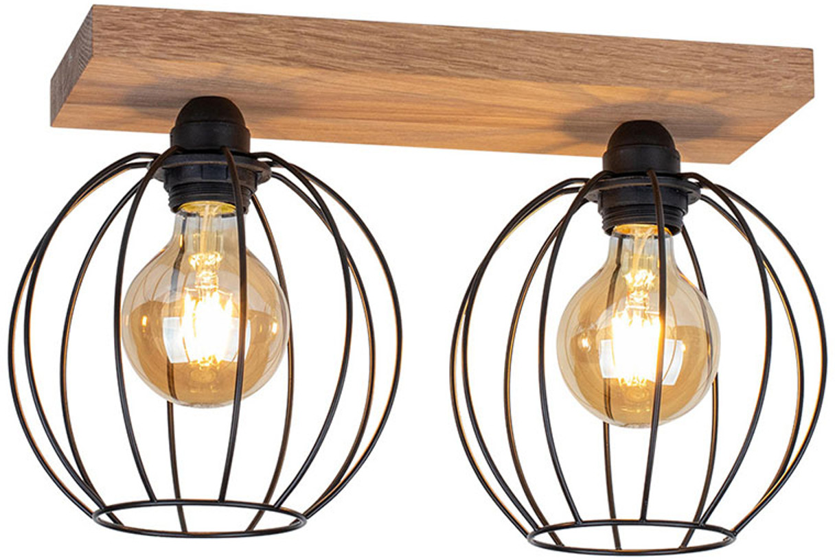 BRITOP Lampa sufitowa Dorett , drewno dębowe, 2-punktowa
