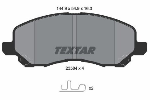 TEXTAR Zestaw klocków hamulcowych, hamulce tarczowe 2358401