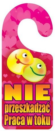 Zawieszka na klamkę NIE PRZESZKADZAĆ