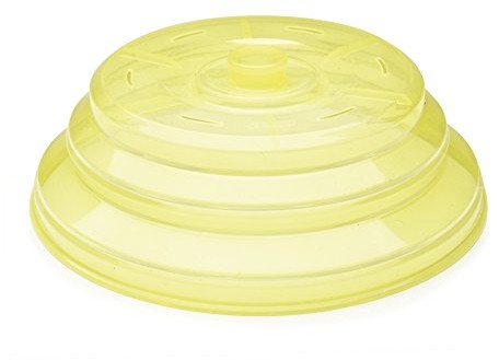 Ibili 798500 składana pokrywa do kuchenki mikrofalowej, silikon, żółty, 26 x 26 x 3 cm 798500