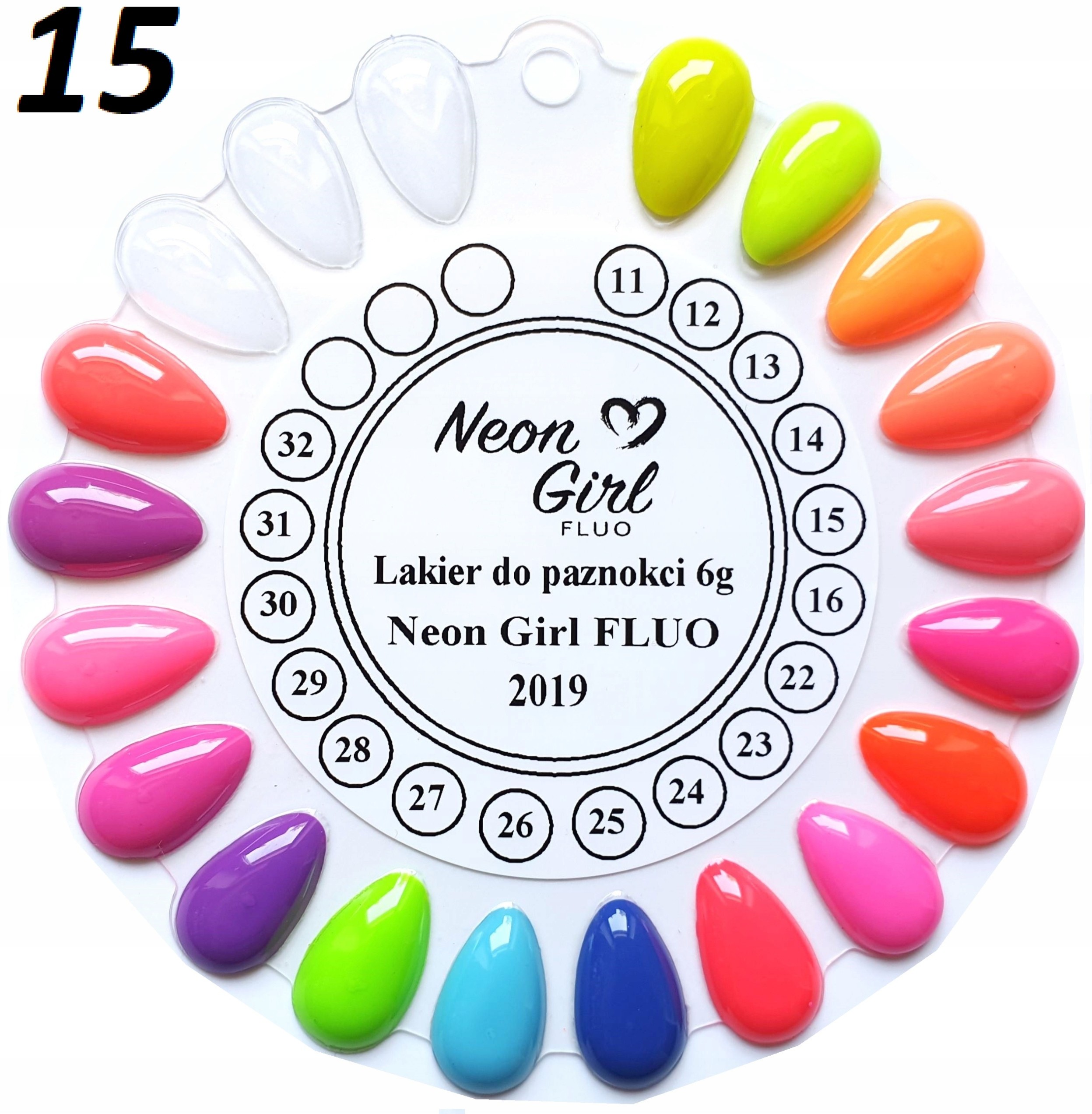 Ados Lakier do paznokci Neon Fluo 15