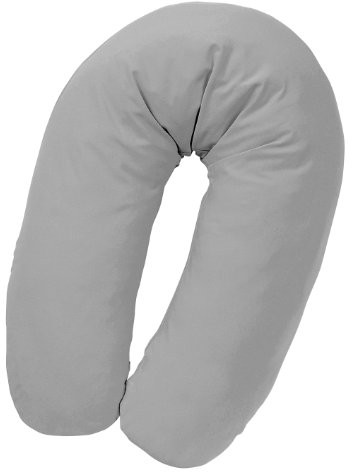 Zollner Julius Julius 4670040527 poduszka do karmienia z wypełnieniem z pereł, jednokolorowa bawełna, ok. 190 cm, srebrny