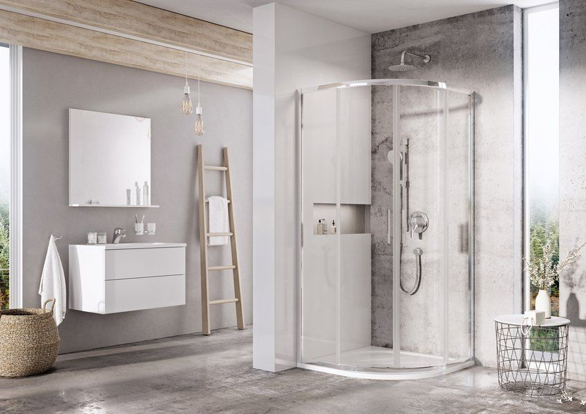 Ravak Blix Slim Kabina półokrągła 80x80x195 cm profile połysk szkło przezroczyste X3BM40C00Z1