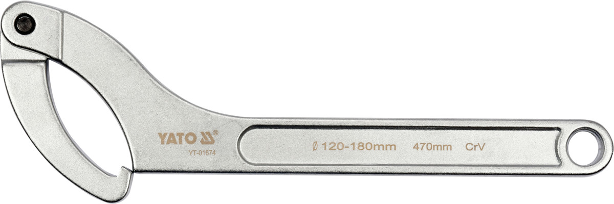 Yato KLUCZ HAKOWY Z NOSKIEM PRZEGUBOWY 120-180 MM YT-01674 YT-01674