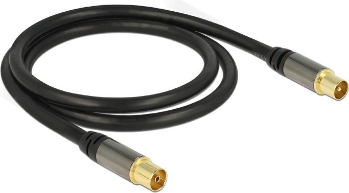Delock Kabel Antennenkabel IEC - IEC St/Bu 1.00m schwarz - 88922