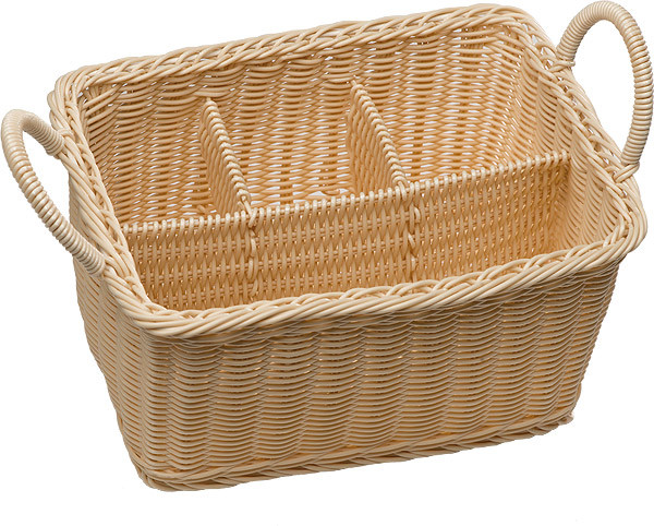 APS Koszyk prostokątny na sztućce 260x180x150 mm, beżowy | Economic 40179