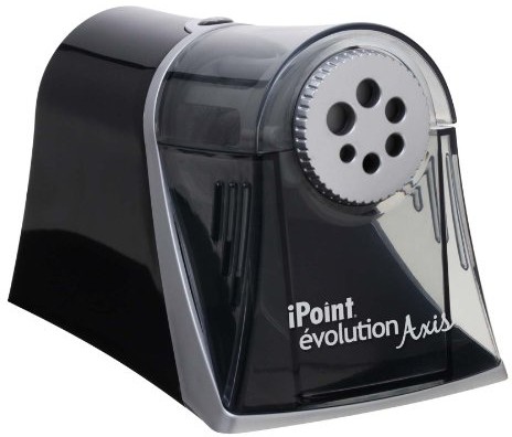 Westcott iPoint Axis E-15509 00 temperówka elektryczna z automatycznym zatrzymaniem temperowania, 6 różnych otworów, szaro-czarna E-1550900