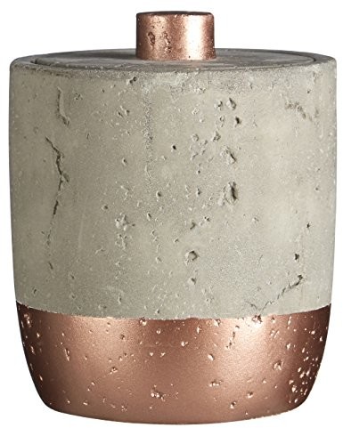 Premier Housewares Neptune naczynie do przechowywania z pokrywką na płatki waty betonowe z miedzią, 400 ml, kolor szary/miedziany, 10 x 10 x 12 cm 1601634