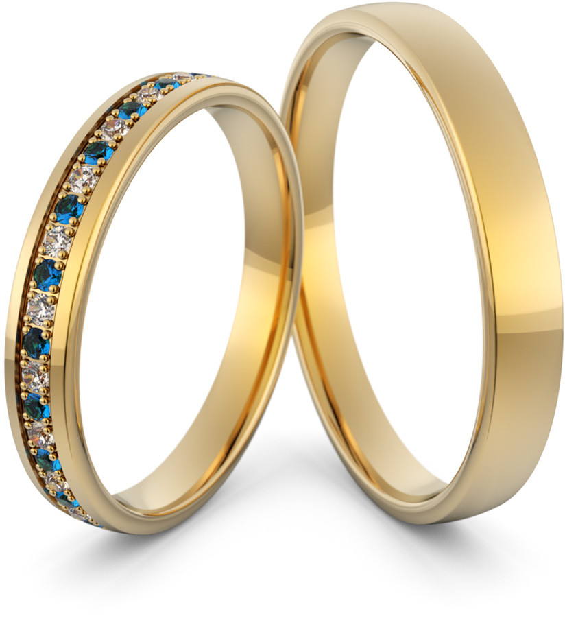 Eminence Obrączki ślubne delikatne z szafirami - Au-1079 Au-1079-16