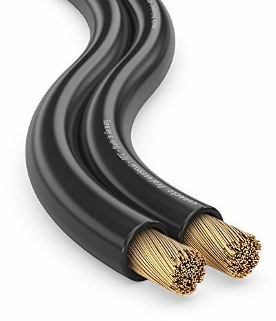 conecto Kabel do głośnika OFC Professional 2 x 2,5 mm przekrój kabla (99,9% OFC pełna miedź 78 x 0,20 mm Litze) Hifi kabel głośnikowy, 50 m, czarny