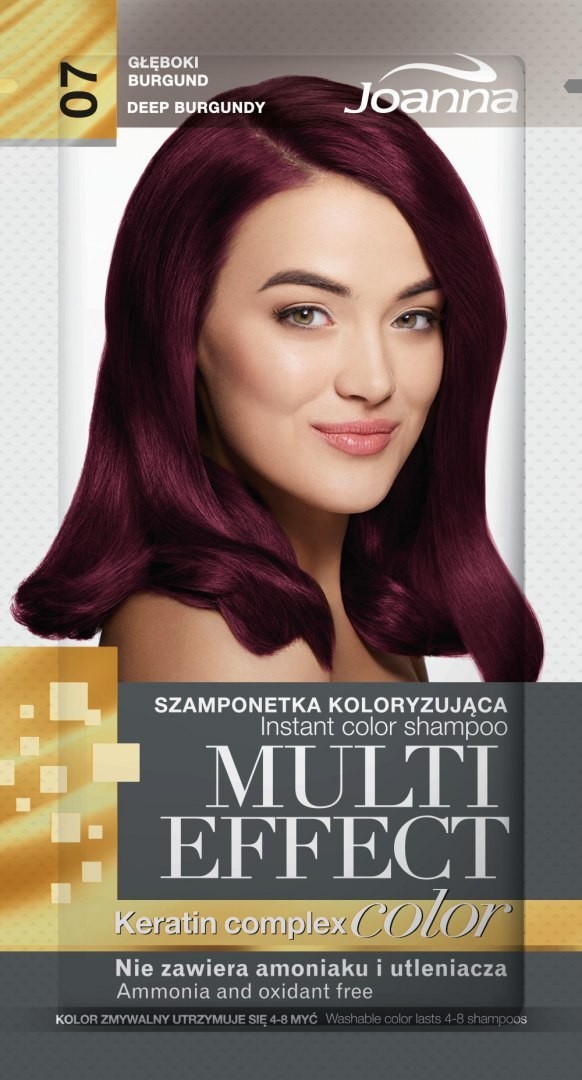 Joanna Multi Effect Color Keratin Complex Szamponetka 07 Głęboki Burgund 35g 73997