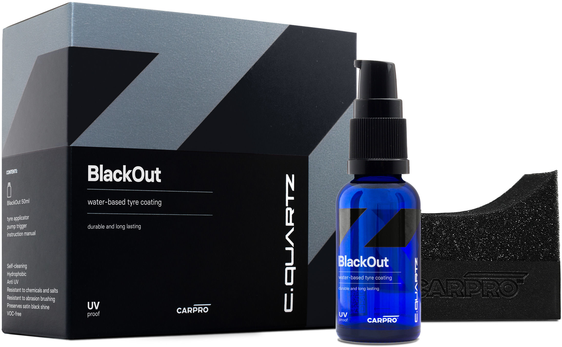 CARPRO CQUARTZ BlackOut powłoka ochronna do opon i elementów gumowych 100ml CAR000348