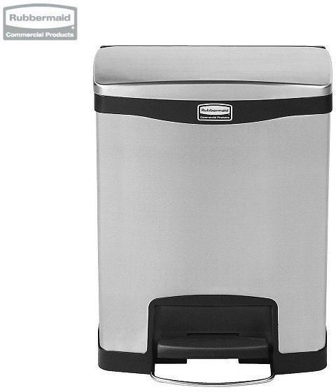 Rubbermaid Kosz Slim Jim Step-On 30L Metal stainless steel / black 1901985