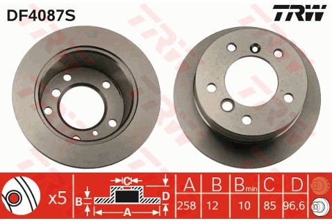 TRW Tarcza hamulcowa DF4087S