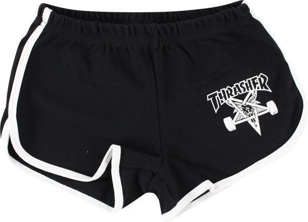 THRASHER spodenki damskie THRASHER GIRLS SKATEGOAT NIGHT SHORTS BLACK