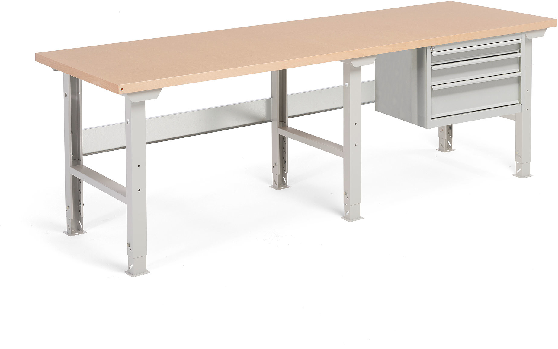 AJ Produkty Stół warsztatowy o długości 2500mm z 3 szufladami