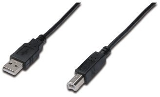 ASSMANN USB2.0 Anschlusskabel 1,8 m USB A do USB B AWG28 Czarny Bulk AK-300105-018-S