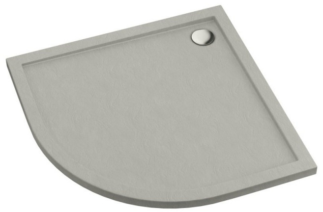 Schedpol Schedline Sharper Brodzik półokrągły 80x80 cm cementowy kamień