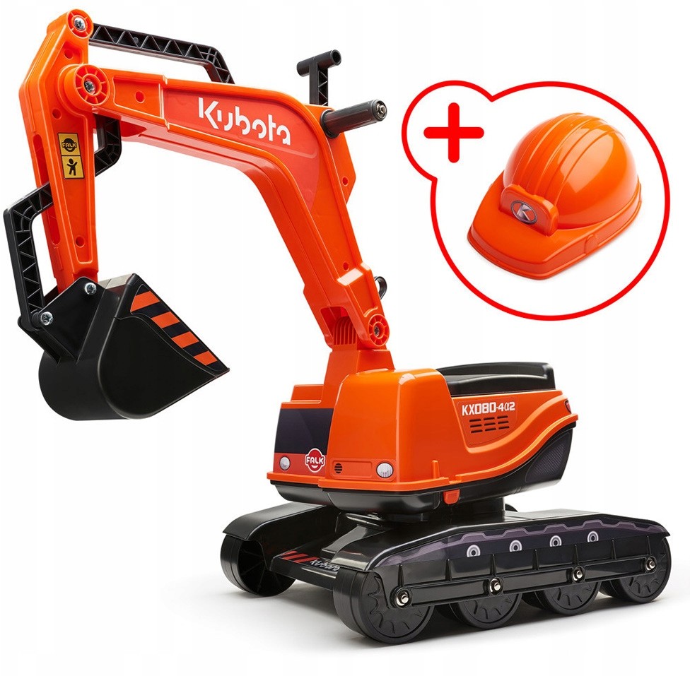 Koparka Chodzik Jeździk Dla Dzieci Kubota + Kask
