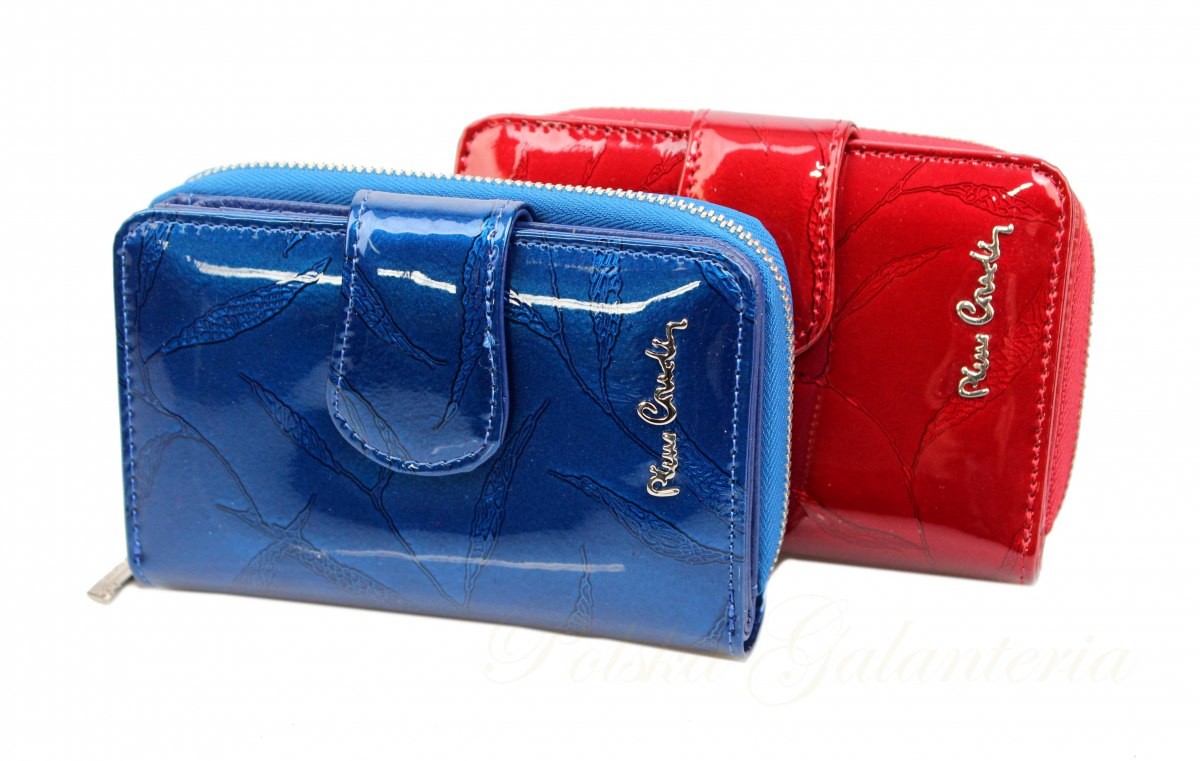 Pierre Cardin Portfel Damski Skóra Naturalna Z Suwakiem Piórnik 13 cm Lakierowany