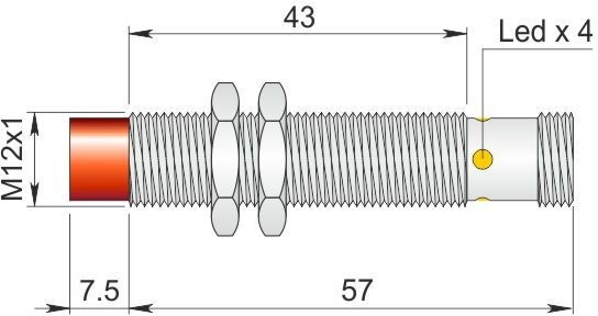 ORNO indukcyjny 12 mm SI12-CE4 PNP NO H I12000108
