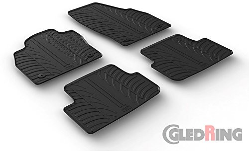 Gledring Zestaw gledring  0648 gumowa mata Polo VI 2017-do montażu (klipsy T-profil 4 sztuki +-, czarna