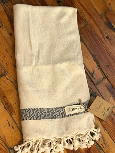 Bersuse bersuse 100% bawełna  laodycea turecki ręcznik  badestrand Fouta Peshtemal Hamamtuch razy  solidny diament splot pomoru mal-100 x 170 cm, parent, wełniany biały, 100x170 cm LAODICEA_PEST_NAT1