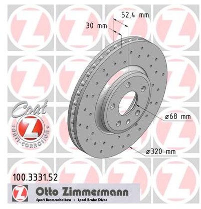 Zimmermann Tarcza hamulcowa 100.3331.52