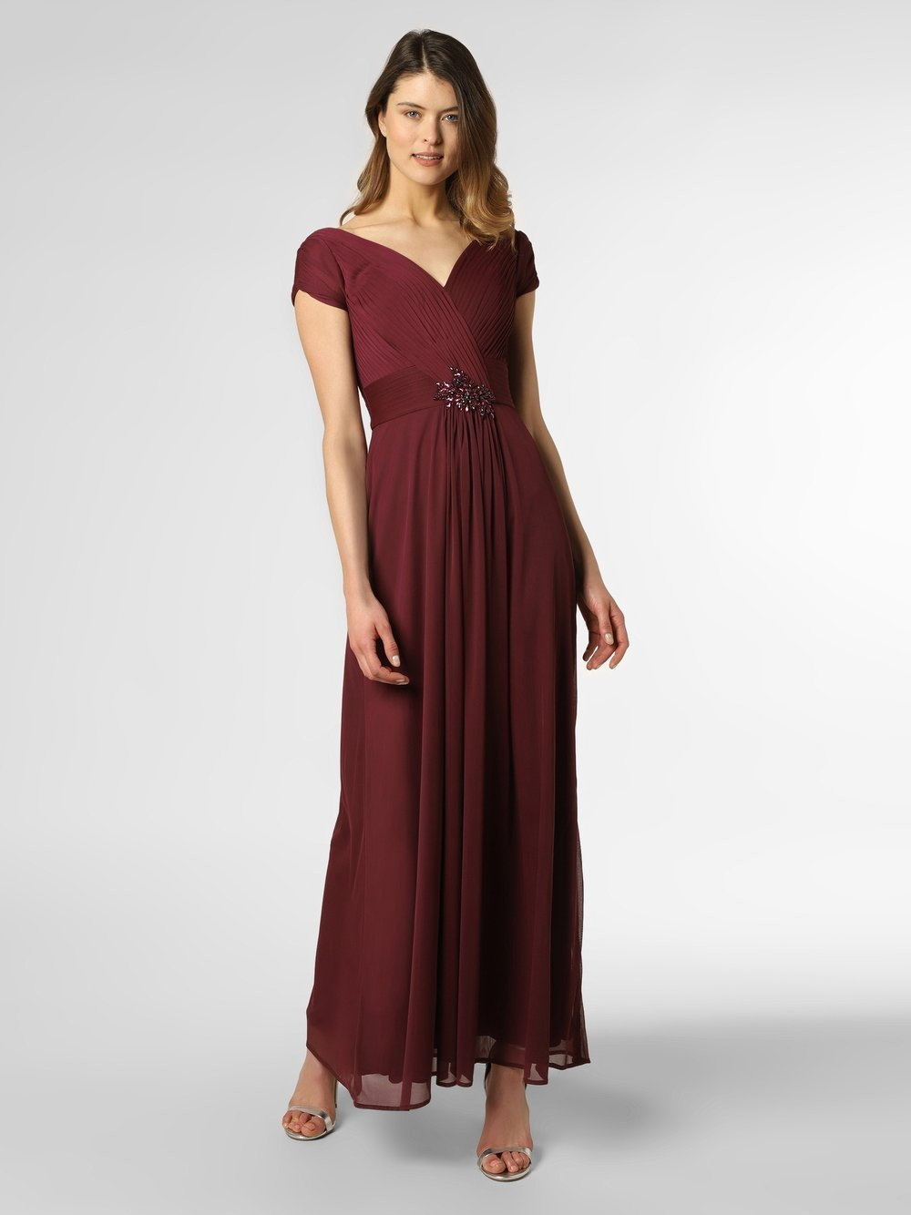 Luxuar Fashion Damska sukienka wieczorowa, lila|czerwony