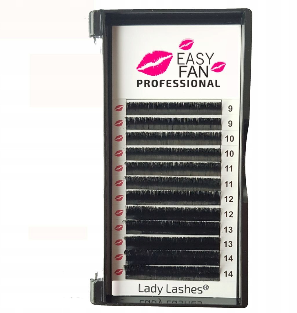 Rzęsy Easy Fan dwurzędowe 0.05CC mix 9-14mm