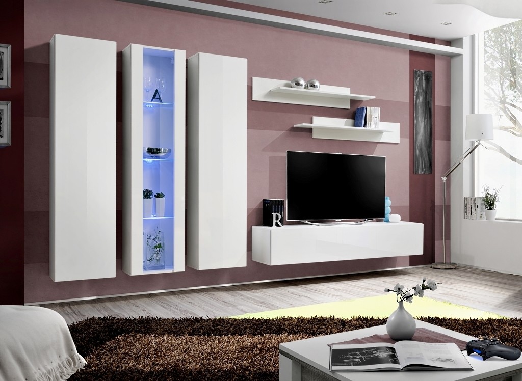 MEBLOŚCIANKA FLY C4 BIAŁY MAT/BIAŁY POŁYSK + LED 23 WW FY C4