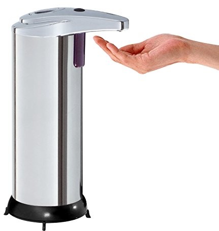 Batimex Kitchen Move BAT-01E Współczesna automatyczny dozownik do mydła stal nierdzewna/ABS/tworzywo sztuczne ze stali nierdzewnej 11 x 7,5 x 18,5 cm BAT-01E