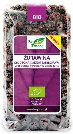 Bio Planet Żurawina Słodzona Sokiem Jabłkowym 400g - EKO